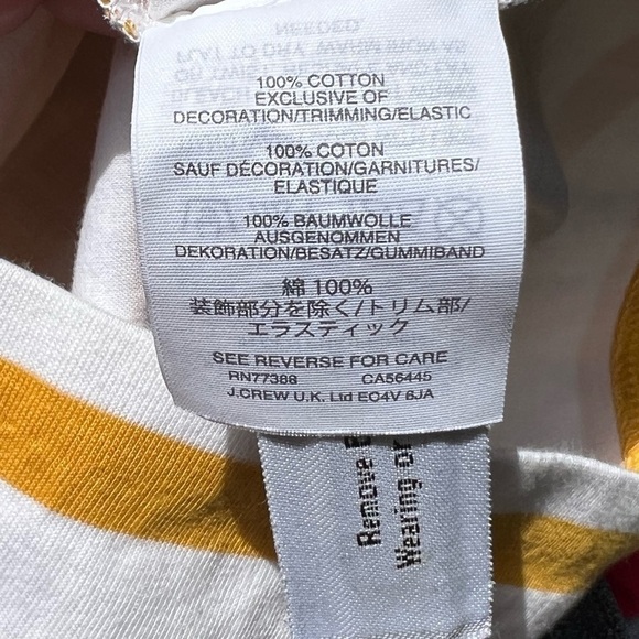 J. Crew Yellow and White Striped Off-Shoulder Blouse - Picture 12 of 12